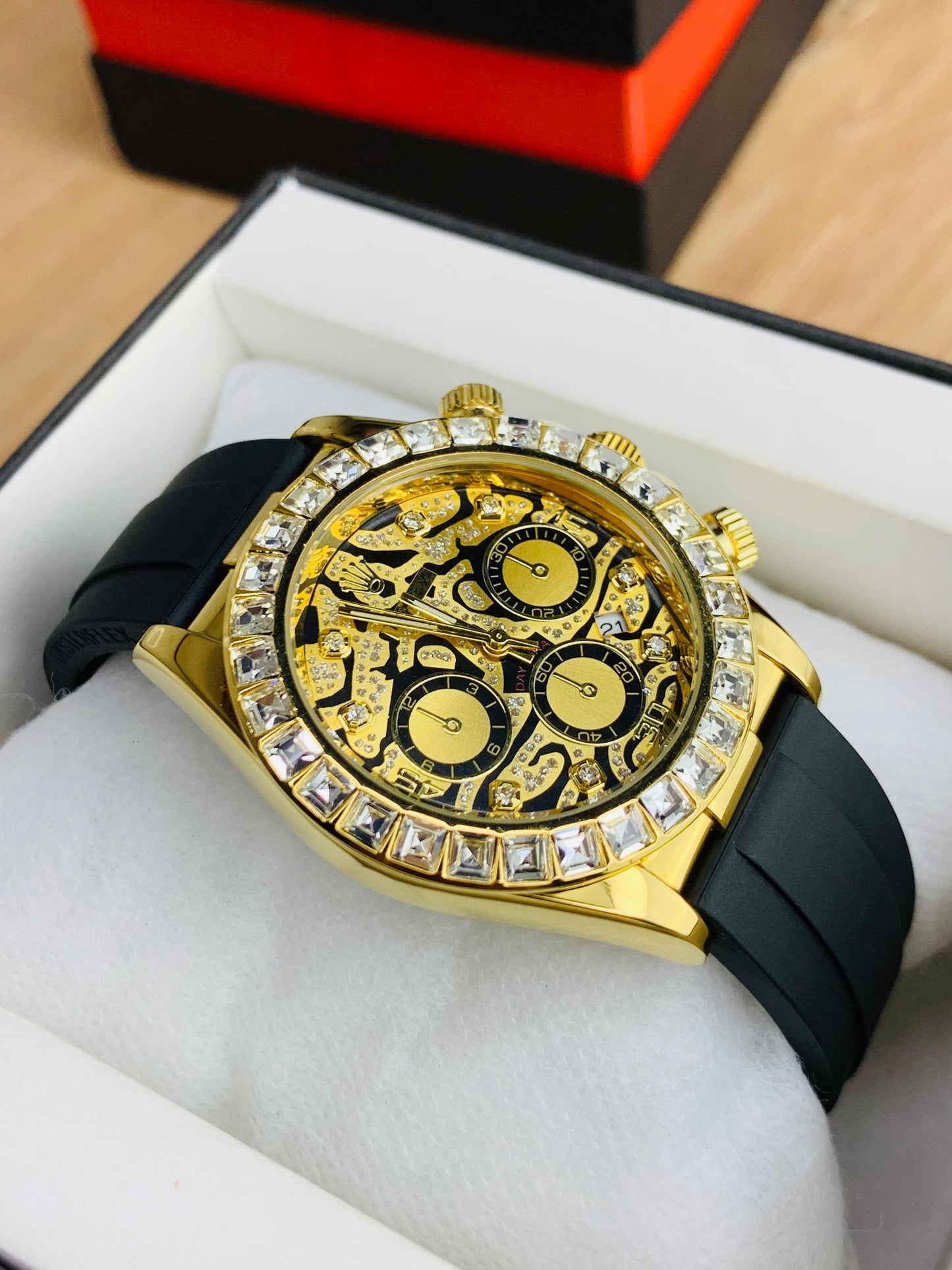 Stone Studded Strap Model (Gold Dial)